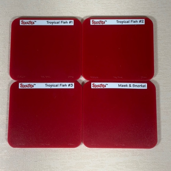 Sizzix Sizzfits TROPICAL FISH SET ~ Tropical Fish #1, #2,  #3, Mask & Snorkel - Picture 7 of 7